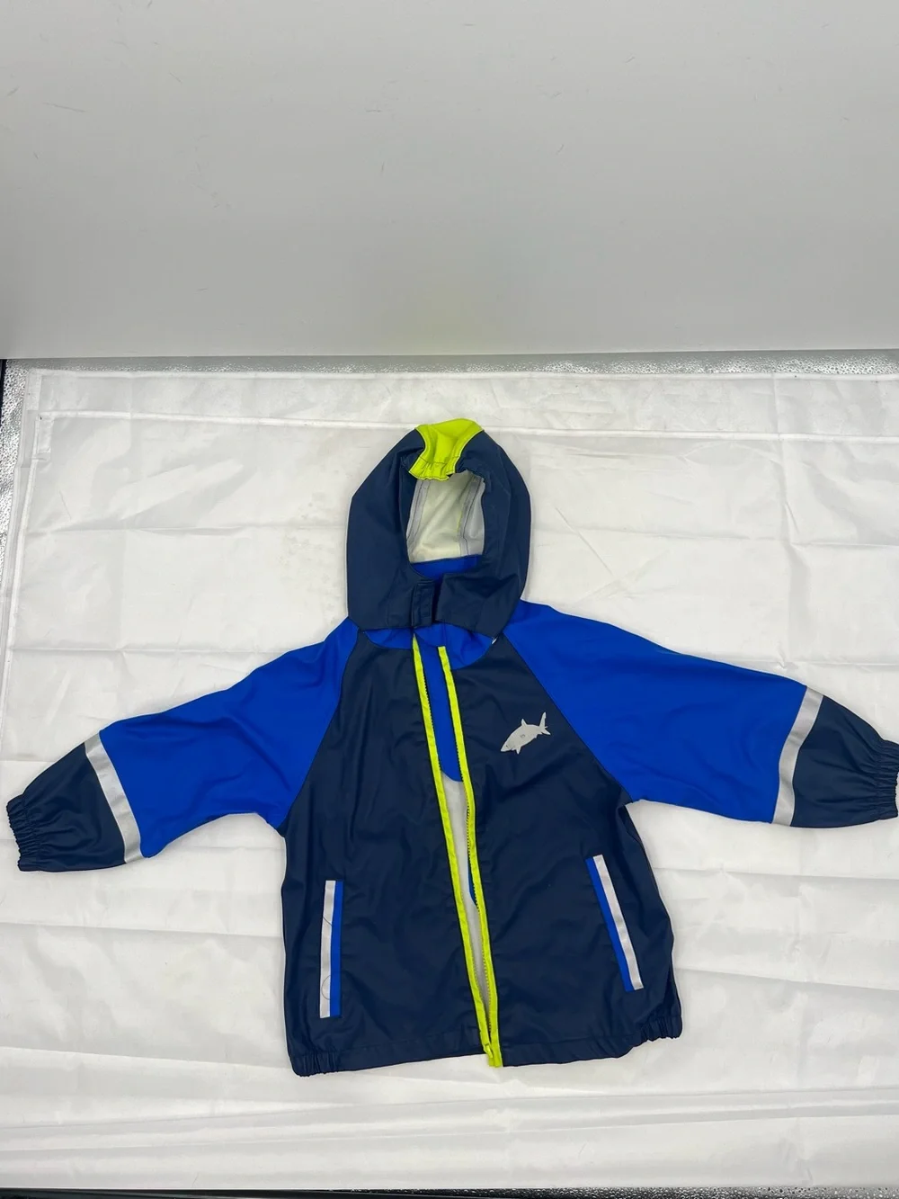 164 Palomino Kids Rainwear Shark-Print Blue Waterproof Jacket